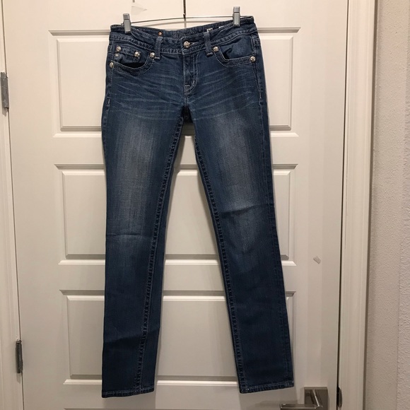 SOLD Miss Me Skinny Jeans - Fleur de Lis - Picture 7 of 7